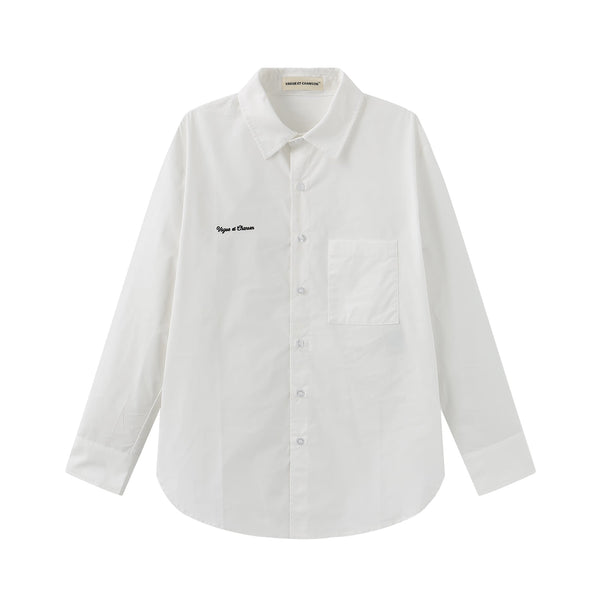 Vague oversized button up shirt- White