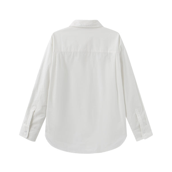Vague oversized button up shirt- White