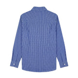 Vague plaid button up shirt- blue