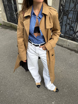 Vague plaid button up shirt- blue
