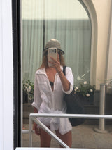 Vague linen pareo - White