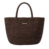 Vague Raffia handmade tote - brown