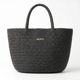 Vague Raffia handmade tote - black