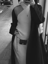 Vague knitted twist tank top- Cream