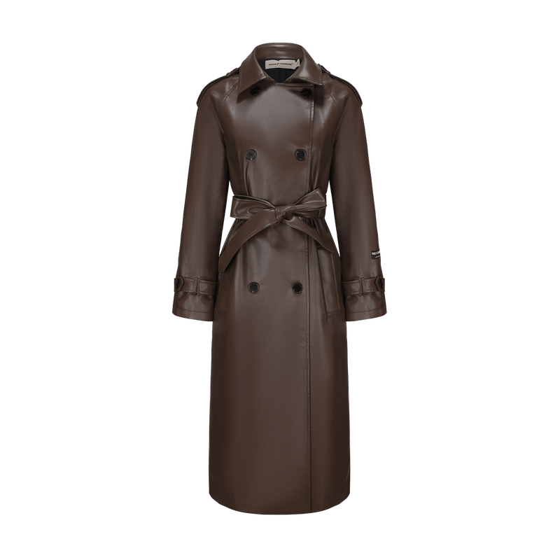 Vague the leather trench- Brown