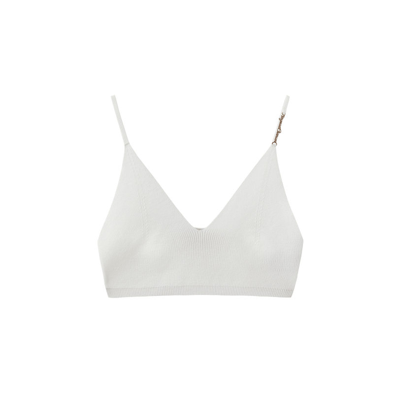 Vague knitted bra- White