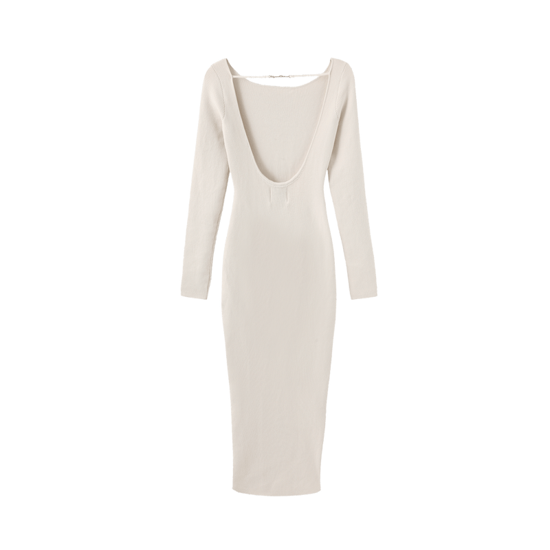 Vague open back knit dress- Cream Vague et Chanson Vague open back knit dress- Cream Vague et Chanson