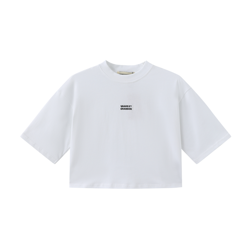 Vague cropped oversized T-shirt