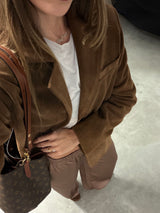 Vague et Chanson classic satin trousers-  Brown