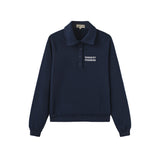 Vague French Terry polo sweatshirt- Blue