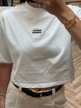 Vague cropped oversized T-shirt