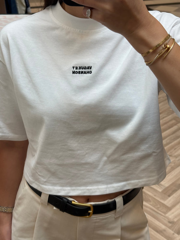 Vague cropped oversized T-shirt