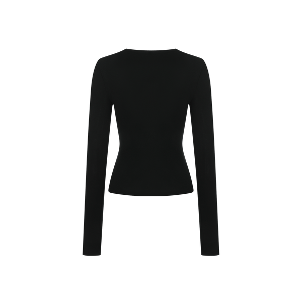 Vague long sleeve crewneck shirt-
- Black