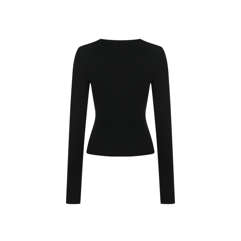 Vague long sleeve crewneck shirt-
- Black