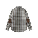 Vague plaid flannel button up shirt- Grey & blue