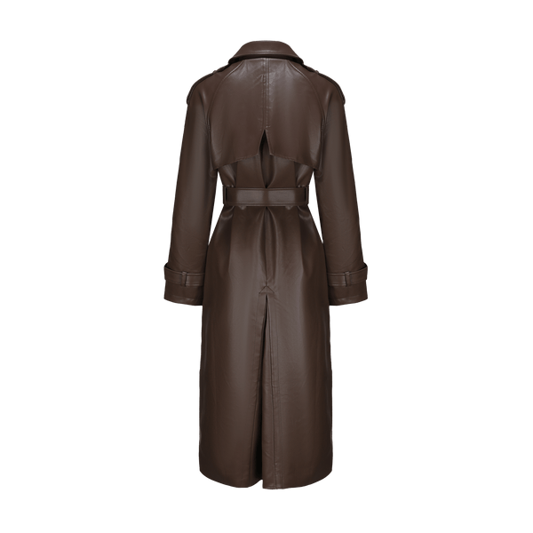 Vague the leather trench- Brown