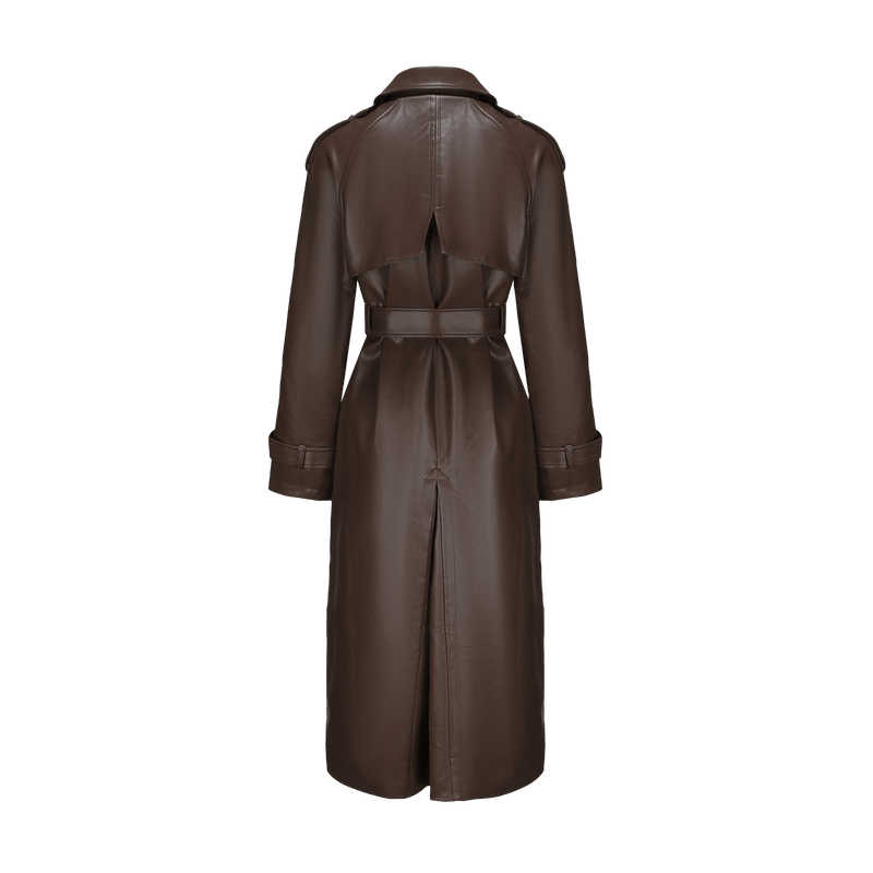 Vague the leather trench- Brown