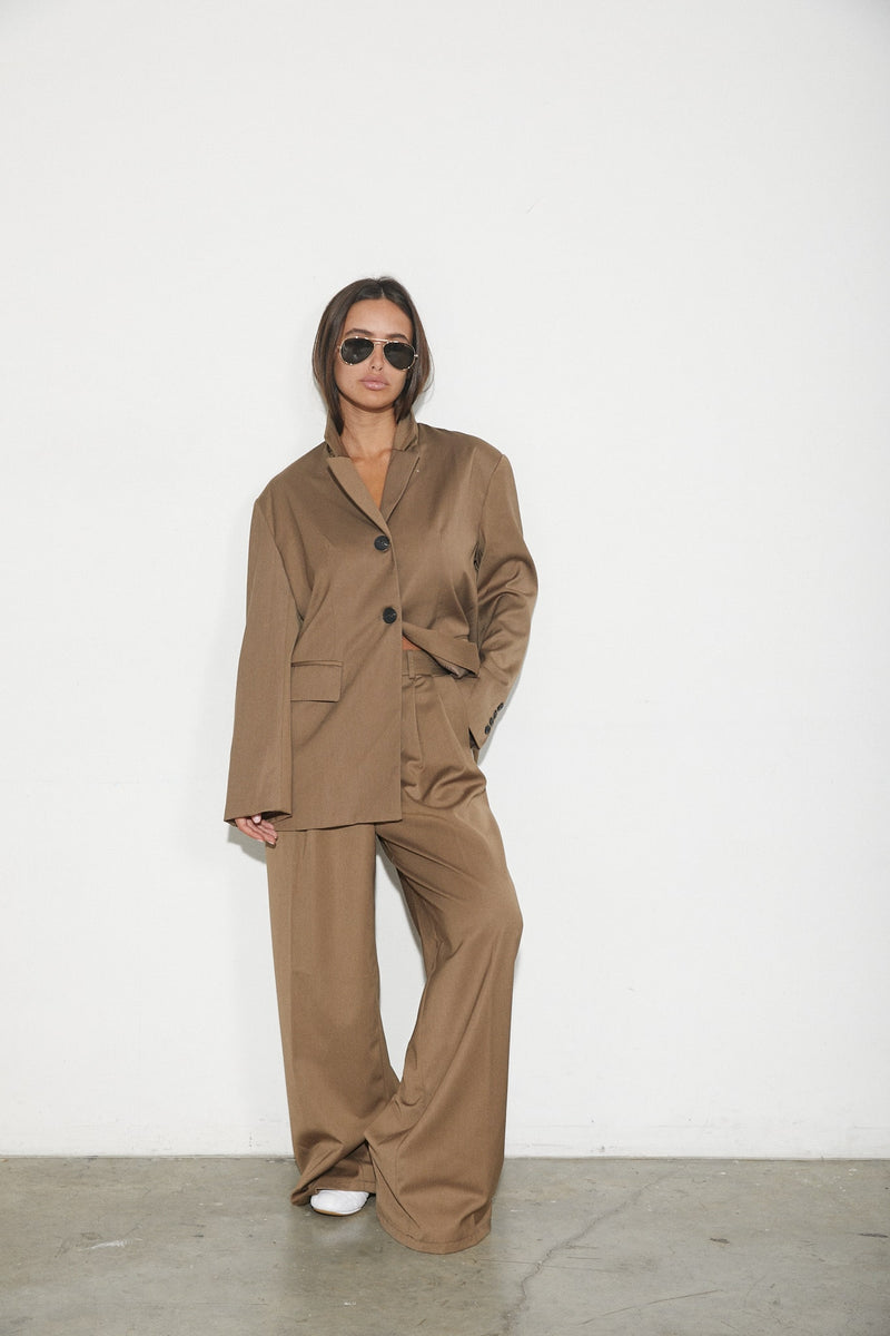 Vague classic tailored trousers- Brown