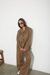 Vague classic tailored trousers- Brown