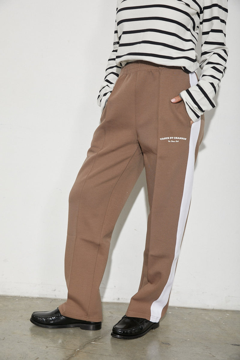 Vague et chanson sporty elegant trousers- Brown