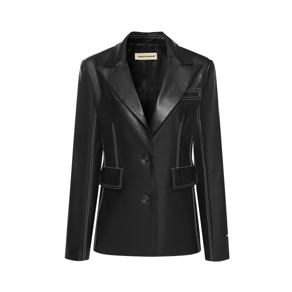 Vague Leather Blazer