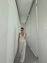 Vague soft sheer tank top- white