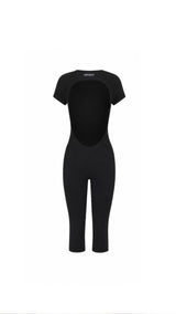 PRE ORDER - Vague et chanson romper no.03 Capri- black