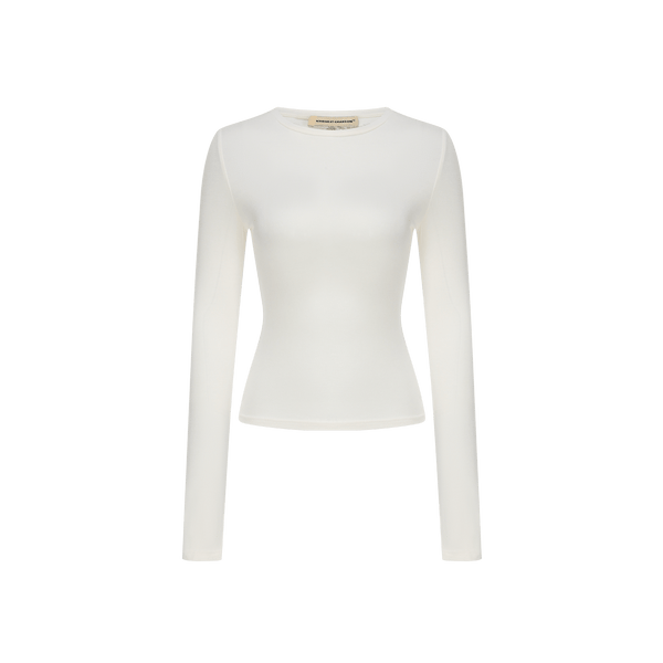 Vague long sleeve crewneck shirt-
- White