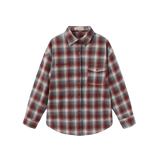 Vague plaid flannel button up shirt- Red & blue