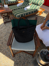 Vague Raffia handmade tote - black