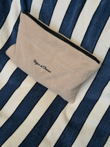 Vague Terry cloth clutch- cream