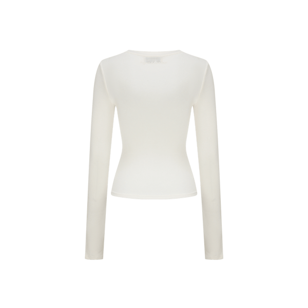 Vague long sleeve crewneck shirt-
- White