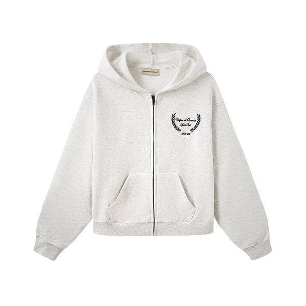 Vague sport club zipped hoodie- Grey