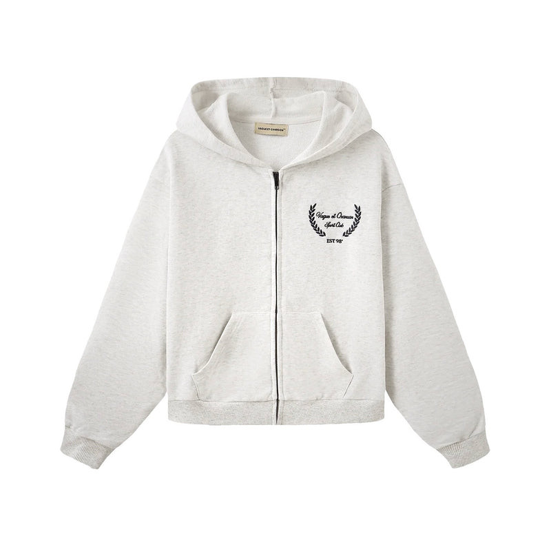 Vague sport club zipped hoodie- Grey