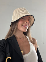 Vague straw bucket hat N02- cream