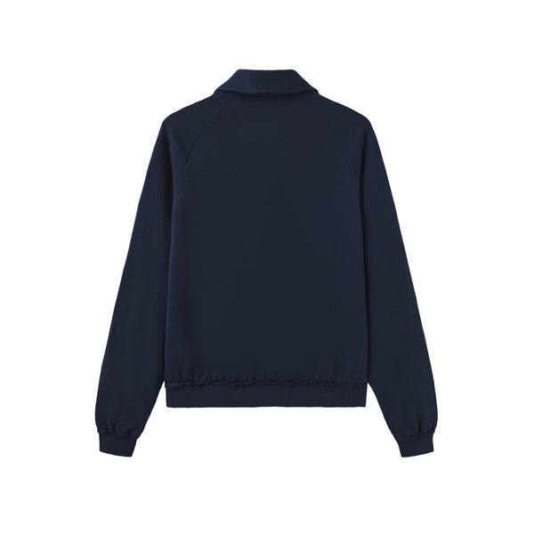 Vague French Terry polo sweatshirt- Blue