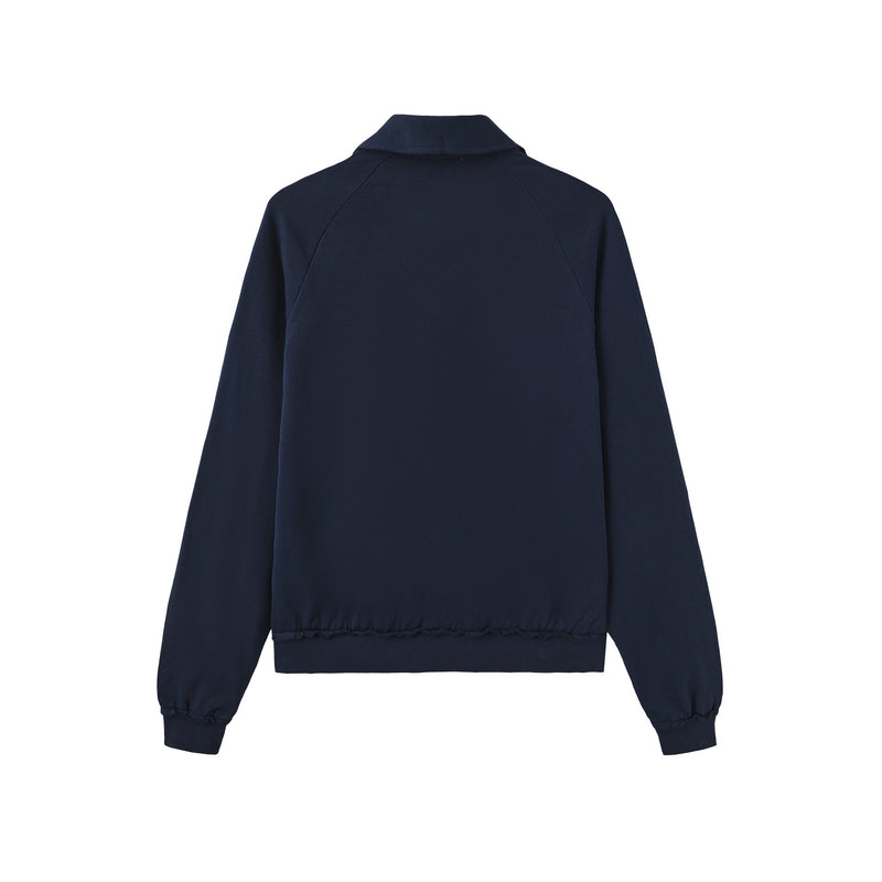Vague French Terry polo sweatshirt- Blue
