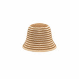 Vague straw bucket hat N02- striped cream