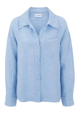 Vague linen button up shirt- LIGHT BLUE