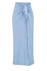 Vague linen pareo- light blue