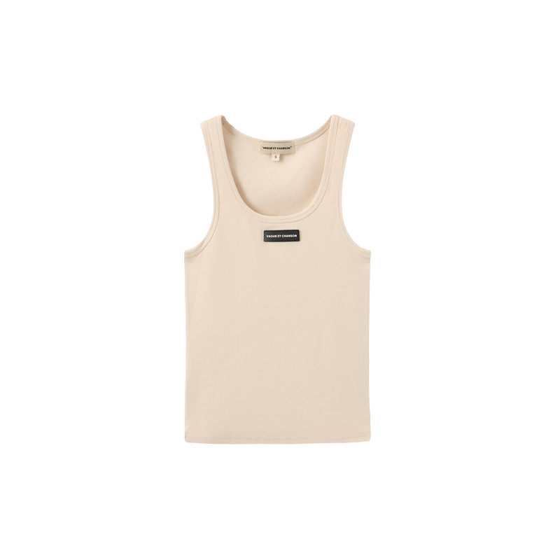 Vague ribbed tank top no05 - Cream