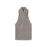Vague knitted twist tank top- Grey