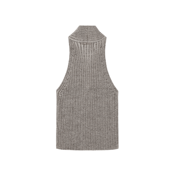 Vague knitted twist tank top- Grey