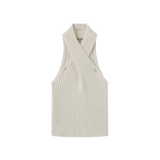 Vague knitted twist tank top- Cream