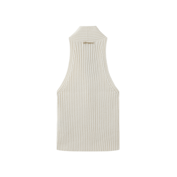 Vague knitted twist tank top- Cream