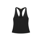 Vague soft sheer tank top- black