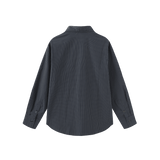 Vague plaid button up shirt- Blue