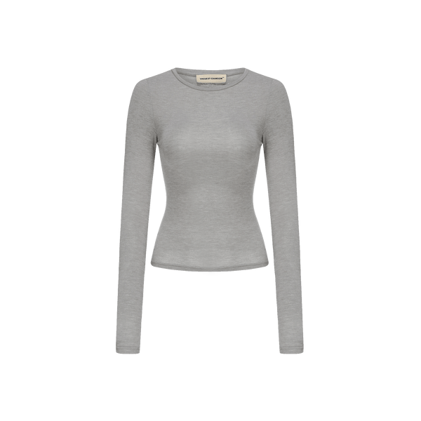 Vague long sleeve crewneck shirt- Grey