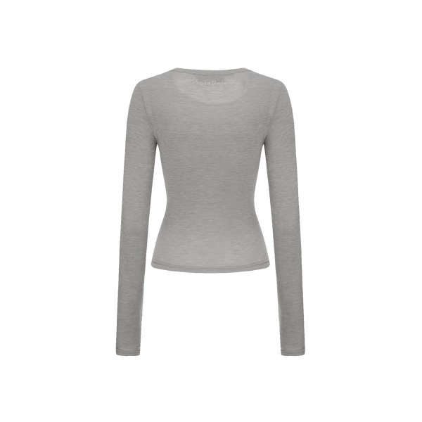 Vague long sleeve crewneck shirt- Grey