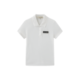 Vague sheer polo shirt- White
